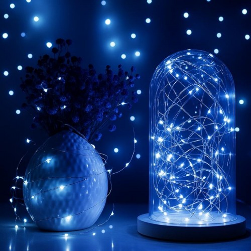 Гірлянда Роса від USB, 5 м, 50 LED + пульт, Блакитний Гірлянда Роса від USB, 5 м, 50 LED + пульт, Блакитний