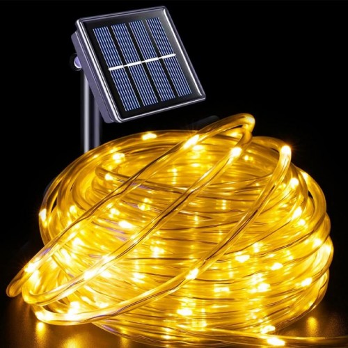 Гирлянда Дюралайт на солнечной батарее, 20м, 200LED, Теплый белый