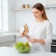 Конфетница прозрачная пластиковая 25,7см с большими ручками, Белый