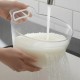 Миска-друшляк для промивання рису, прозора, з ручкою