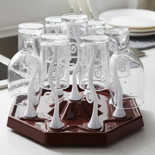 Складна сушарка для склянок на 9 шт, 26.5x26.5x14.5 см, Cup Holder
