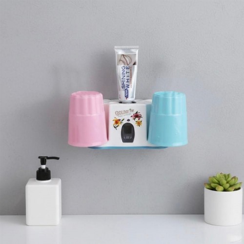 Дозатор для зубной пасты + 2 стакана, Vacuum Automatic Toothpaste Дозатор для зубной пасты + 2 стакана, Vacuum Automatic Toothpaste