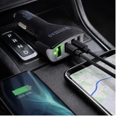 Автомобільний зарядний пристрій 35Вт, USBx4+QC3,0, YY-C008