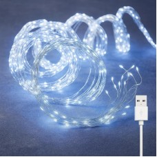USB гірлянда Кінський хвіст 2м, 200 LED, 10 ниток, біла