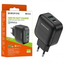 Зарядное устройство 220В, 3А, 18Вт, USBx1, Type-C, Borofone Premium BA46A