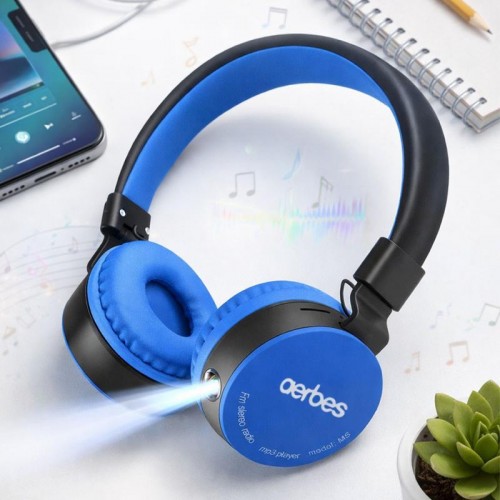 Беспроводные наушники Bluetooth с микрофоном, Aerbes AB-EJ16, Синий