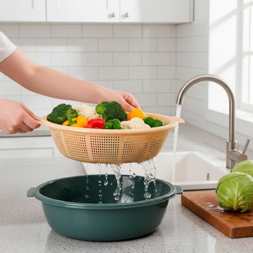 Миска з друшляком для миття продуктів 38,5 см Миска з друшляком для миття продуктів 38,5 см