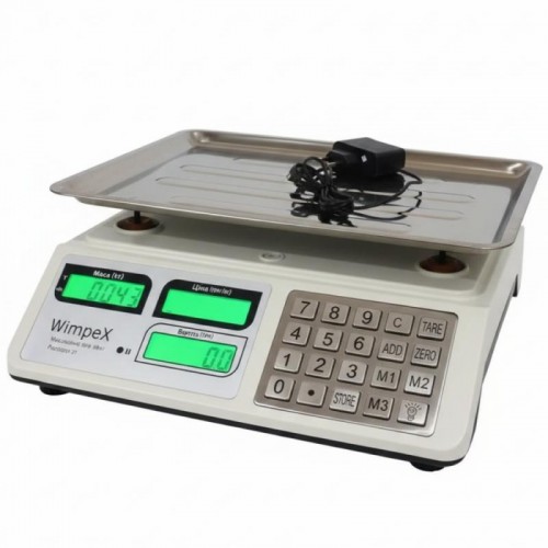 Ваги торгові до 50 кг з лічильником ціни, Wimpex WX-5004