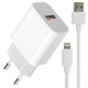Сетевое зарядное устройство 1xUSB + кабель Lightning , APD-027