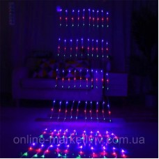 Гірлянда водоспад 3х1,5 м, 240 LED мультиколір від мережі з контролером