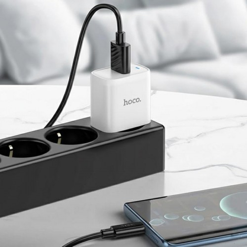 Мережевий зарядний пристрій 1xUSB, 18W, 3А, Hoco C140A, Білий