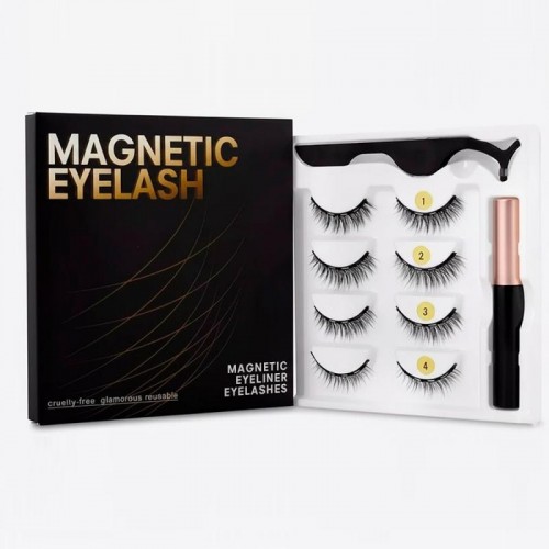 Магнітні вії накладні 4 пари + підводка та пінцет Magnetic lashes