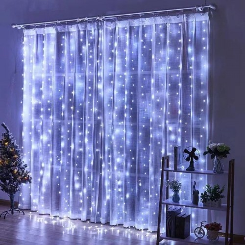 Новорічна гірлянда Штора від мережі, 3х2м, 400Led, MA422, Холодний білий