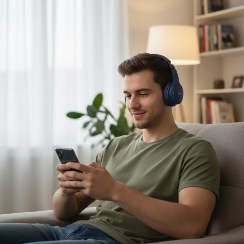 Бездротові навушники Bluetooth, AUX, 200 мАг, Hoco W40, Сині Бездротові навушники Bluetooth, AUX, 200 мАг, Hoco W40, Сині