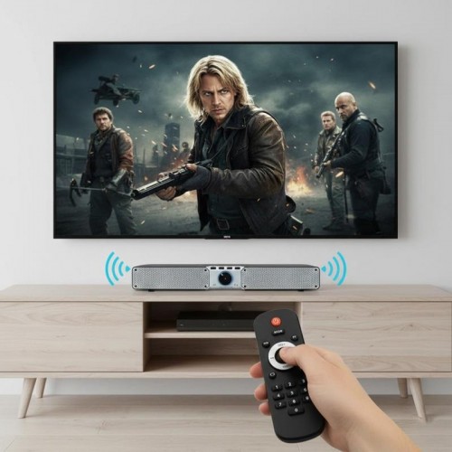 Мобільна колонка з пультом і Bluetooth, SOUNDBAR Q10, Чорний
