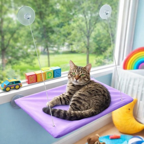Лежанка для кота на окно 55x35см, Sunny Window Seat Cat Bed, Фиолетовый