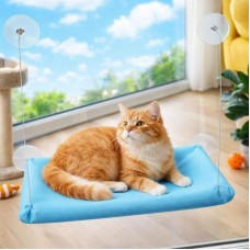 Лежанка для кота на окно 55x35см, Sunny Window Seat Cat Bed, Голубой