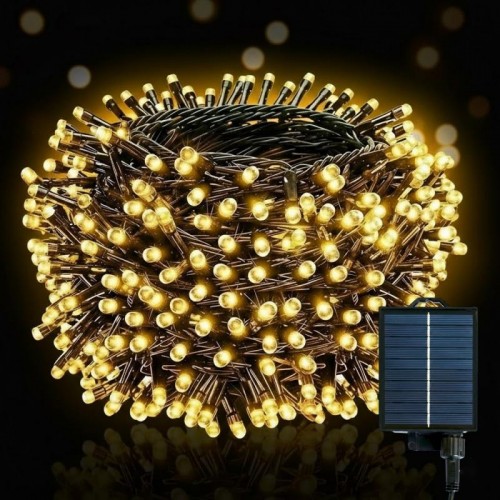 Гірлянда на сонячній батареї, 100м, 1000LED, Теплий білий