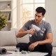 Перкуссионный массажер для тела и мышц + 5 насадок, от USB, Белый