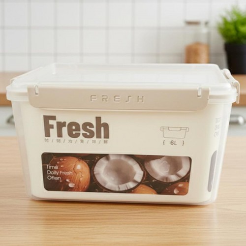 Контейнер 6л прямокутний з защіпками, Fresh