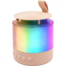 Bluetooth колонка К19 з LED підсвічуванням і мікрофоном, рожева