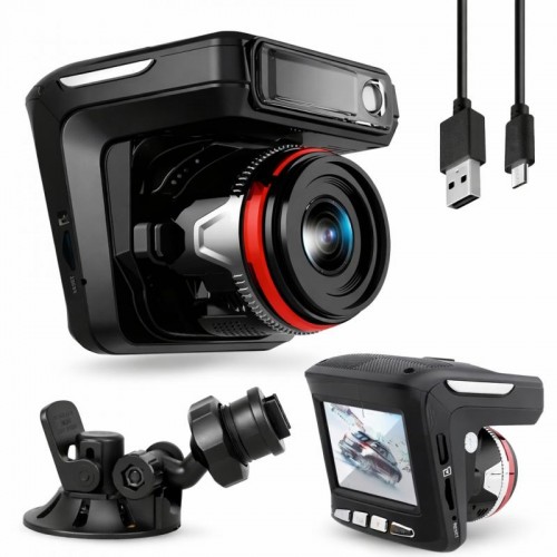 Автомобильный видеорегистратор с антирадаром + кронштейн, экран 2,31, USB, DVR X7