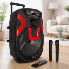 Акустична переносна колонка + 2 мікрофона та пульт, 60Вт, Bluetooth, ZXX-1503