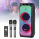 Акустична переносна колонка + 2 мікрофона, 100Вт, Bluetooth, ZXX-5590