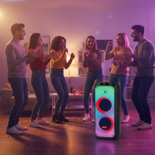Акустична переносна колонка + 2 мікрофона, 100Вт, Bluetooth, ZXX-5590