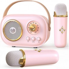 Дитяче караоке з 2-ма мікрофонами, Bluetooth, Рожевий