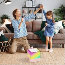 Портативна Bluetooth колонка з мікрофоном і RGB підсвічуванням, К18, Рожевий