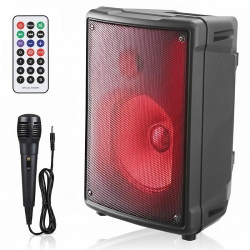 Портативна колонка музична, Bluetooth, 8, RGB LED + мікрофон та пульт, RX-8133