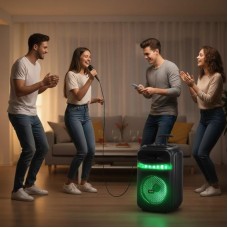 Портативна колонка RX-8188 з Bluetooth, 8 дюймів, RGB LED, мікрофон і пульт