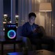 Портативная колонка музыкальная, Bluetooth, 8, 15 Вт, RGB LED + микрофон и пульт, ZQS8139