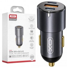 Автомобільний зарядний пристрій 1 USB QC3.0 + 2 Type-C PD 60W, XO CC45