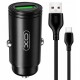 Автомобильное зарядное устройство QC3.0 18W, XO CC39 + кабель USB-Type-C