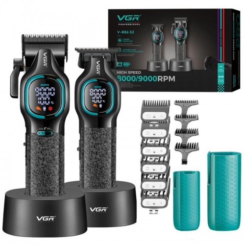 Комплект для стрижки 2в1 + 10 насадок, USB, VGR V-886 S2