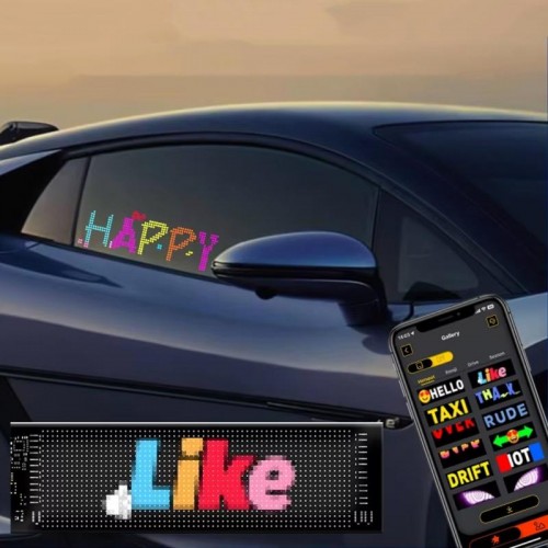 Светодиодная LED панель для авто с Bluetooth, 37.7х11 см