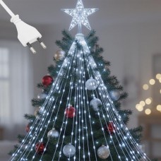 Гирлянда Конский хвост от сети, 17 нитей, 400 LED, Белый