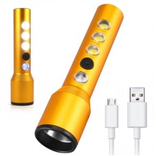 Ручний ліхтар акумуляторний, USB, 5W+3COB 2102