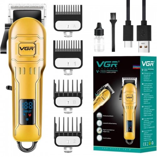 Акумуляторна машинка для стрижки + 4 насадки, від USB, VGR V-268