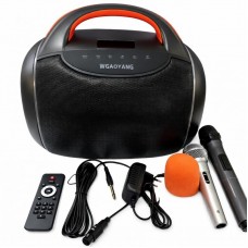 Портативна Bluetooth колонка + 2 мікрофона, від USB, 50 Вт, WGY-502