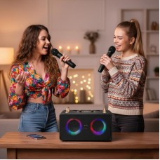 Портативна колонка JBK M4403 з LED підсвічуванням і 2 мікрофонами