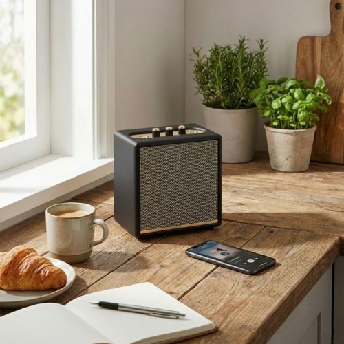 Bluetooth міні-колонка від акумулятора та мережі, 1500 мАг, M27, Чорний Bluetooth міні-колонка від акумулятора та мережі, 1500 мАг, M27, Чорний