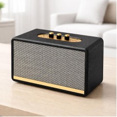 Колонка Bluetooth деревянная портативная 1500 мАч, FM радио, TWS, M28, Черный
