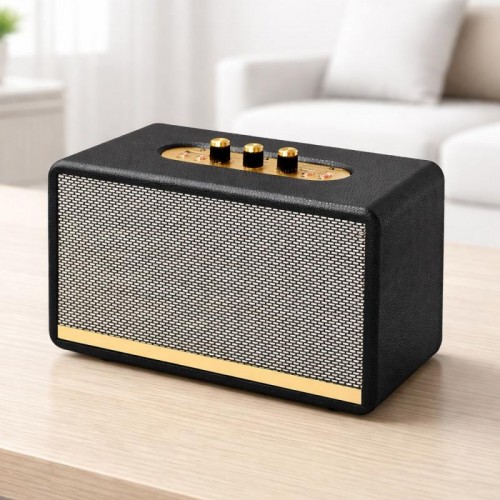 Колонка Bluetooth деревянная портативная 1500 мАч, FM радио, TWS, M28, Черный
