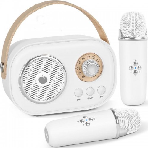 Детское караоке с 2 микрофонами, Bluetooth, Белый