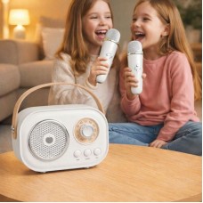 Дитяче караоке з 2-ма мікрофонами, Bluetooth, Білий