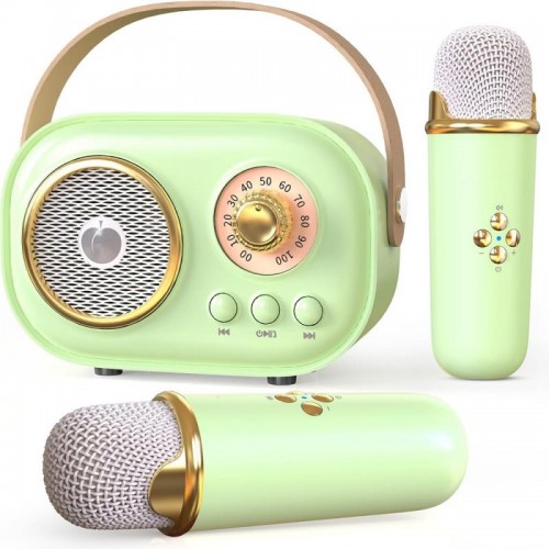 Дитяче караоке з 2-ма мікрофонами, Bluetooth, Зелений