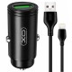 Автомобильное зарядное устройство QC3.0 18W, XO CC39 + кабель USB-Lightning